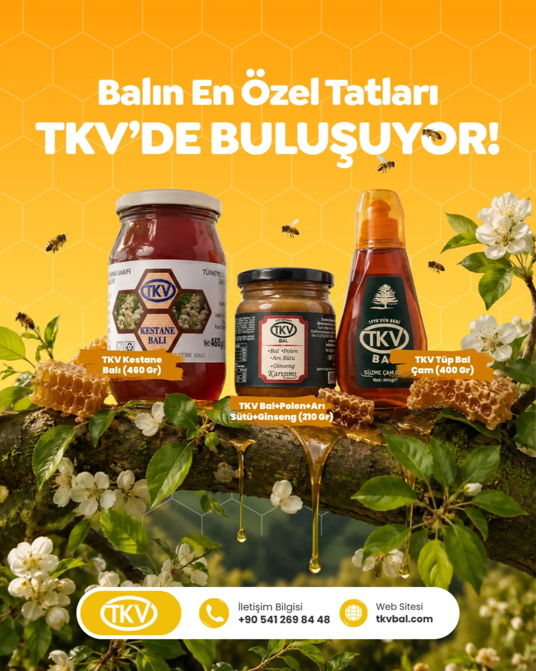 TKV Bal — Kestane, karışım ve çam balı ürün ailesini tanıtan post